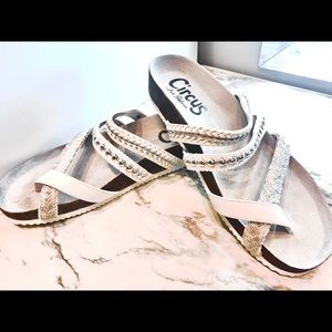 White and Silver Sandals